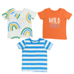 Bright striped rainbow slogan T-shirts 3 pack