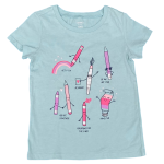 Girls short sleeve school supplies graphic tee
