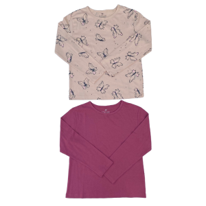 Butterfly pattern 2-pack cotton jersey tops